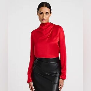 Express Red Satin Blouse